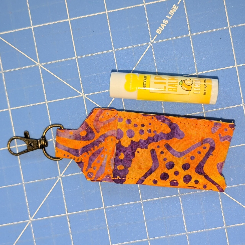Starfish Lipstick Fabric Pouch Lipgloss Key Fob Purse Charm Batik Mermaidcore